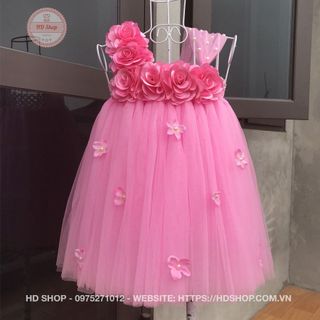 Váy tutu cho bé ❤️FREESHIP❤️ Váy tutu hồng phấn 6b tú cầu cho bé gái giá sỉ