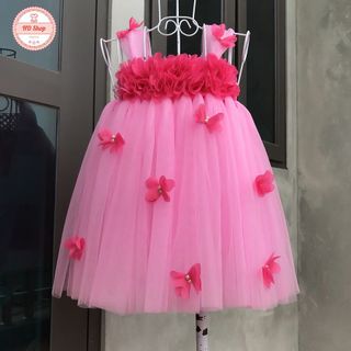 Đầm công chúa ❤️FREESHIP❤️ Đầm công chúa cho bé hồng phấn dải sen bướm