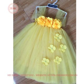 Đầm công chúa cho bé ❤️FREESHIP❤️ Đầm công chúa vàng 5b cho bé gái