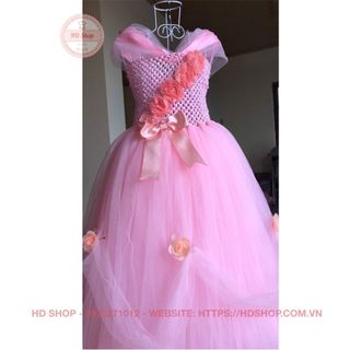 Váy công chúa Belle hoa 3d chéo giá sỉ