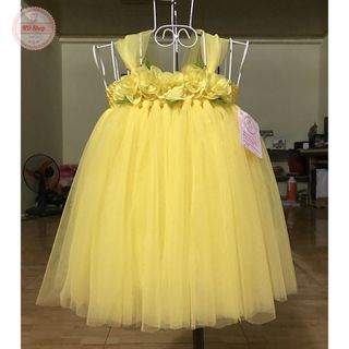 Váy tutu cho bé ❤️FREESHIP❤️ Váy tutu vàng hoa chiffon