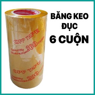 Băng keo trong/đục 200yard bề rộng 48mm nặng 1.6kg/1cây 6 cuộn lõi 5 Li độ dính 50 Mic - Túi niêm phong 5 Giây