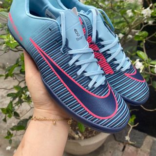 Giày đá bóng Mercurial Victory 6 màu xám xanh vạch hồng đinh TF giá sỉ