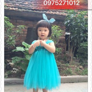 Váy đầm bé gái ❤️FREESHIP❤️ Đầm xanh Ngọc hoa dải cho bé gái