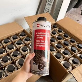 Sơn phủ gầm ô tô chống rỉ gầm xe, chống ồn Wurth chai xịt 1000ml cao su non màu đen