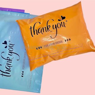 (0.5 Kg)Túi gói hàng niêm phong in sẵn chữ thank you loại dày đủ màu đủ size (MSP02) - 5 giây