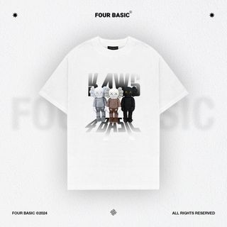 Áo thun tay lỡ Three Kaws Four Basic