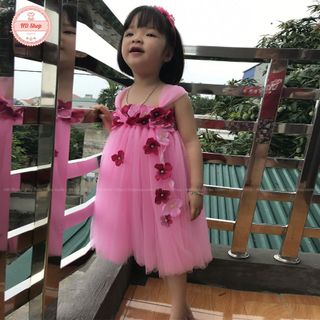 Váy bé gái ❤️FREESHIP❤️ Váy tutu hồng phấn tú cầu cho bé gái từ 0 đến 8 tuổi