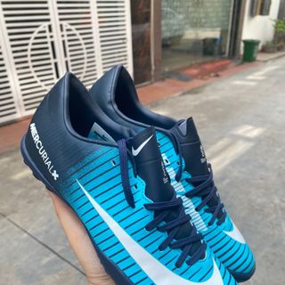 Giày đá bóng Mercurial Victory 6 màu xanh dương vạch trắng đinh TF giá sỉ
