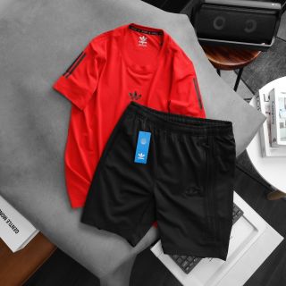 Set das thun poly 2 da trơn láng, co giãn 4c, 3 túi khoá kéo. , set thể thao nam