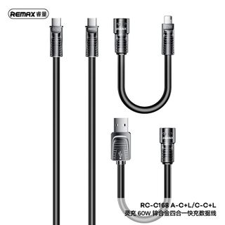Cáp sạc nhanh Lyncharge Series 60W 4-in-1 Zinc Alloy RC-C168 A-C+L/C-C+L
