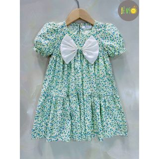Váy Cho Bé NS KIDS Váy Đính Nơ Cho Bé Vải Mềm Mịn Mát
