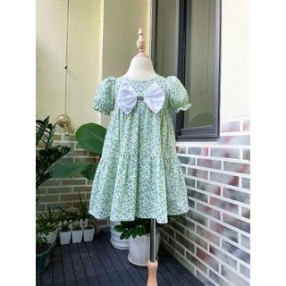 Váy Cho Bé NS KIDS Váy Đính Nơ Cho Bé Vải Mềm Mịn Mát