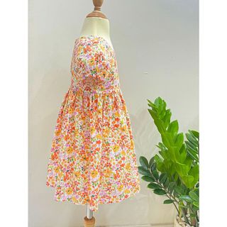 Váy Hoa Cho Bé Dáng Váy Xòe Kiểu Đầm Tay Bồng Váy Mặc Mùa Hè Cho Bé Vải Thô Cotton