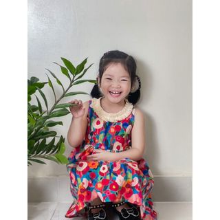 Váy Hoa Bé Gái Dáng Váy Xòe Váy Bé Gái Sát Nách