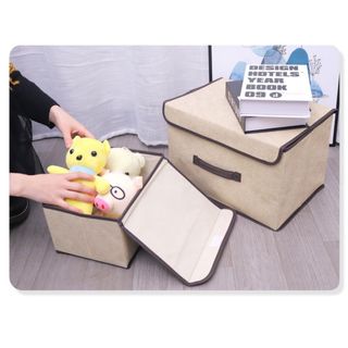 Hộp Vải Đựng Đồ, Đựng Quần Áo, Đồ Lót Gấp Gọn - Thùng Đựng Đa Năng Có Nắp Đậy Khung Cứng Cáp