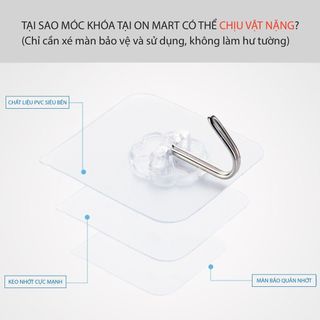 Móc Treo Siêu Dính, Móc Treo Thép Đa Năng Khả Năng Bám Cực Chắc - Hàng Dày Loại 1