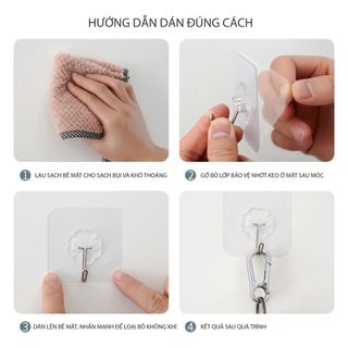 Móc Treo Siêu Dính, Móc Treo Thép Đa Năng Khả Năng Bám Cực Chắc - Hàng Dày Loại 1