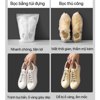 TÚI RÚT TRẮNG Đựng Giày Dép Bảo Quản Giày Dép Khỏi Bụi Bẩn Bỏ Vali Du Lịch Túi Đựng Giày Dây Rút Màu Trắng