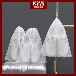 TÚI RÚT TRẮNG Đựng Giày Dép Bảo Quản Giày Dép Khỏi Bụi Bẩn Bỏ Vali Du Lịch Túi Đựng Giày Dây Rút Màu Trắng