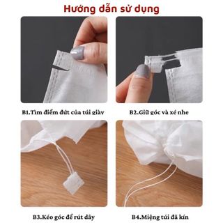 TÚI RÚT TRẮNG Đựng Giày Dép Bảo Quản Giày Dép Khỏi Bụi Bẩn Bỏ Vali Du Lịch Túi Đựng Giày Dây Rút Màu Trắng