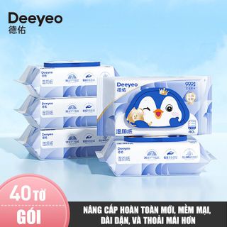 [DEEYEO] Khăn Giấy Ướt Vệ Sinh Diệt Khuẩn Cao Cấp Tan Trong Nước Gói 40 Miếng giá sỉ