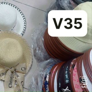 Nón vành đủ mẫu nơ in chữ màu đen NV