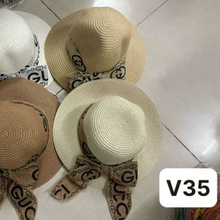 Nón vành đủ mẫu nơ in chữ màu đen NV