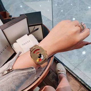 HOT SALE: ĐỒNG HỒ SIÊU CẤP GU CII MẶT MICKEY DÂY THÉP
