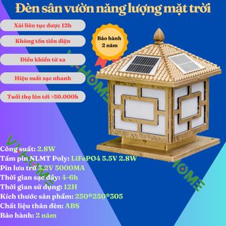 Đèn vườn năng lượng mặt trời màu đồng sử dụng liên tục trong 12H, bảo hành 2 năm giá sỉ