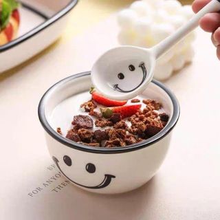 Set Bát Sứ 4 Chi Tiết Mặt Cười Đóng Xốp