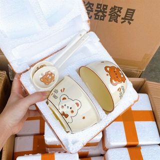 Set Bát Sứ 4 Chi Tiết Mặt Cười Đóng Xốp (Thùng 40 Set)