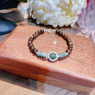 VÒNG TAY TRẦM HƯƠNG SÁNH CHÌM PHỐI CHARM LAM NGỌC THIÊN NHIÊN VÀ BẠC TA - THẮNG GIANG