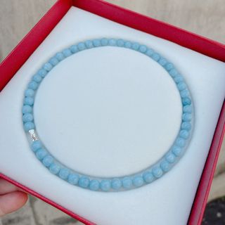 DÂY CHUYỀN ĐÁ THẠCH ANH MÀU AQUAMARINE 8 LY - THẮNG GIANG