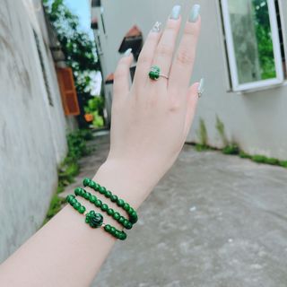 VÒNG TAY TÚI TIỀN NGỌC CẨM THẠCH SƠN THỦY PHỐI BI BẠC TA XI VÀNG 24 KARA - THẮNG GIANG