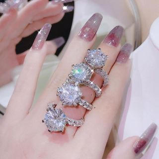 NHẪN BẠC Ý XI BẠCH KIM ĐÍNH KIM CƯƠNG MOISSANITE TẶNG KÈM KIỂM ĐỊNH QUỐC TẾ - THẮNG GIANG