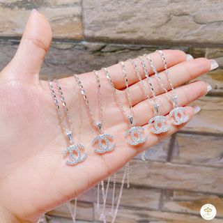 DÂY CHUYỀN PHAY BẠC TA HÌNH CHỮ X ĐÍNH ĐÁ - THẮNG GIANG