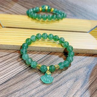 VÒNG TAY THẠCH ANH DÂU TÂY XANH PHỐI CHARM VÀNG TÂY 10 KARA - THẮNG GIANG