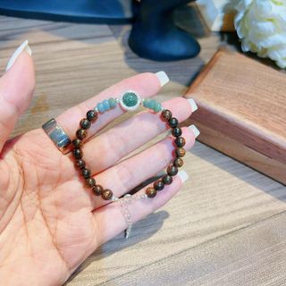 VÒNG TAY TRẦM HƯƠNG SÁNH CHÌM PHỐI CHARM LAM NGỌC THIÊN NHIÊN VÀ BẠC TA - THẮNG GIANG
