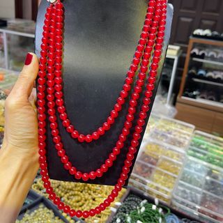 VÒNG CỔ MÃ NÃO BA TẦNG KHÓA HOA XÀ CỪ - THẮNG GIANG
