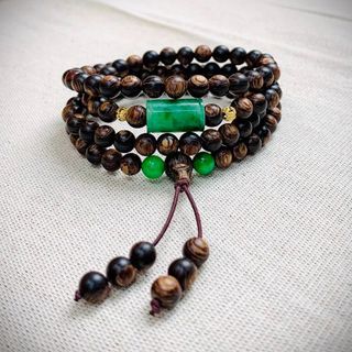 VÒNG TAY TRẦM HƯƠNG SÁNH CHÌM THIÊN NHIÊN PHỐI LU THỐNG NGỌC CẨM THẠCH SƠN THỦY THIÊN NHIÊN - THẮNG GIANG