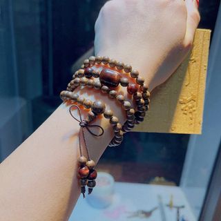 VÒNG TAY TRẦM HƯƠNG TỐC PHỐI LU THỐNG THẠCH ANH MẮT HỔ THIÊN NHIÊN - THẮNG GIANG