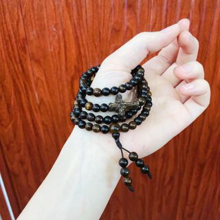 VÒNG TAY THÁNH GIÁ TRẦM HƯƠNG DÓ DÂY INDONEYSIA THIÊN NHIÊN - THẮNG GIANG