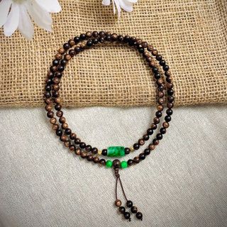 VÒNG TAY TRẦM HƯƠNG SÁNH CHÌM THIÊN NHIÊN PHỐI LU THỐNG NGỌC CẨM THẠCH SƠN THỦY THIÊN NHIÊN - THẮNG GIANG