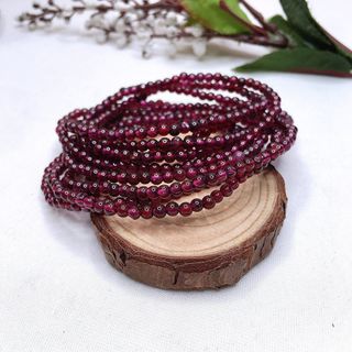 CHUỖI VÒNG TAY NGỌC HỒNG LỰU THIÊN NHIÊN 3 LY - THẮNG GIANG