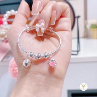 VÒNG TAY MÈO THẦN TÀI GẮN CHUÔNG BẠC TA DÀNH CHO BÉ - THẮNG GIANG