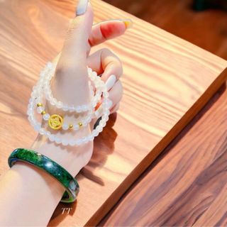 VÒNG TAY THẠCH ANH PHỐI CHARM BÁNH XE PHÁP LUÂN BẠC TA XI VÀNG - THẮNG GIANG