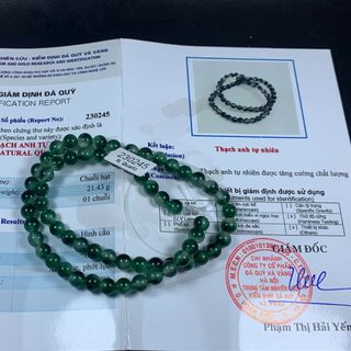 CHUỖI VÒNG CỔ BA TẦNG THẠCH ANH RÊU THIÊN NHIÊN - THẮNG GIANG