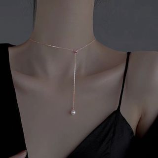 DÂY CHUYỀN BẠC Ý GẮN HẠT TRAI NHÂN TẠO CÓ THẺ HÓA ĐƠN - THẮNG GIANG
