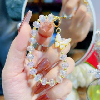 LẮC TAY KHÓA HỒ ĐIỆP PHA LÊ PHỐI BẠC XI VÀNG - THẮNG GIANG
